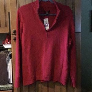 NWT Rose Red Partial Zip Sweater